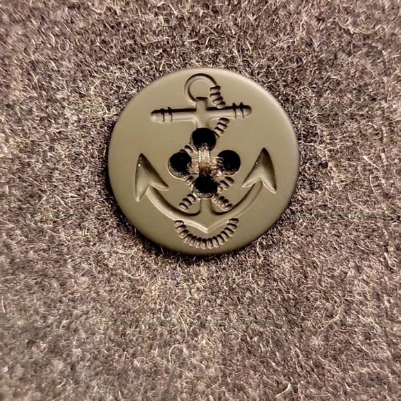 WOOL Old Navy Peacoat Jacket Double Breasted Anchor Nautical Buttons Fully Lined - Picture 2 of 6